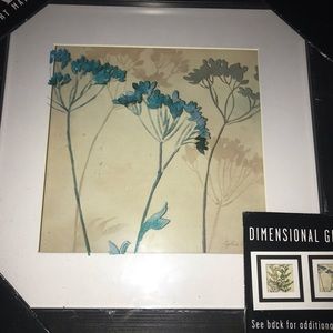 Blue Floral Wall/Desk Decor